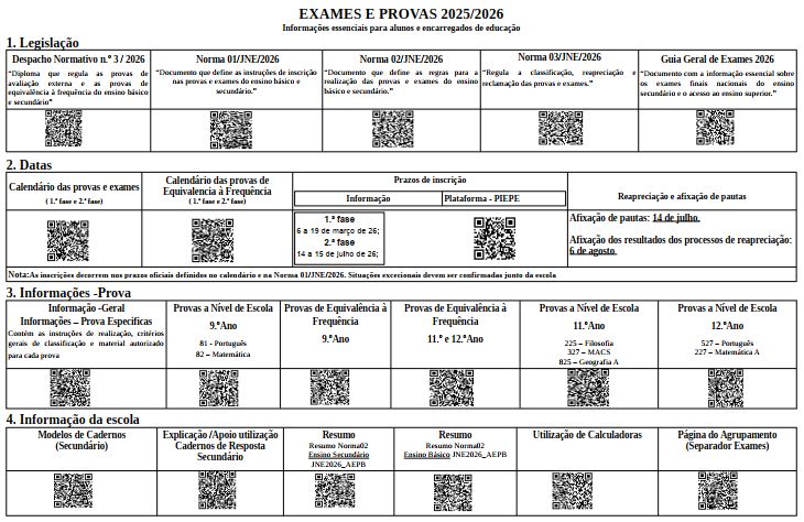 2606 exames e provas informacoes